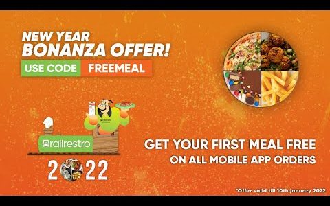 RailRestro's New Year's – FOOD BONANZA OFFER! Get your 1st Meal absolutely FREE