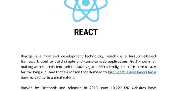 Hire ReactJS Developers in India – Top Five Reasons