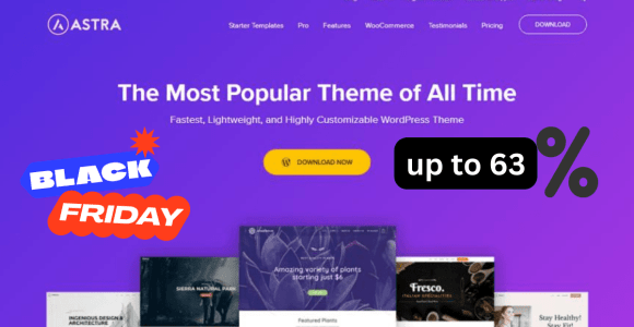 WP Astra Theme Black Friday Deal 2022 – up to 63% Discount